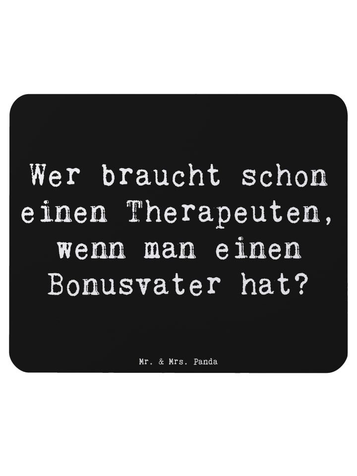 Mauspad Bonusvater Liebe mit Spruch in Schwarz
