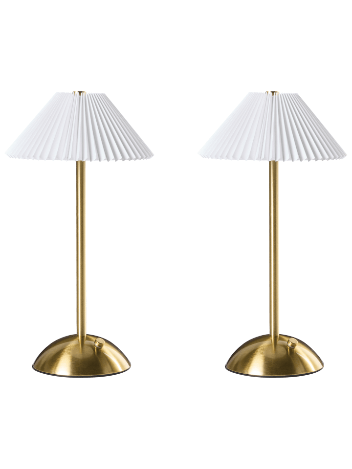 2er-Set Tischlampe für den Außenbereich RUBA in Gold/Weiß