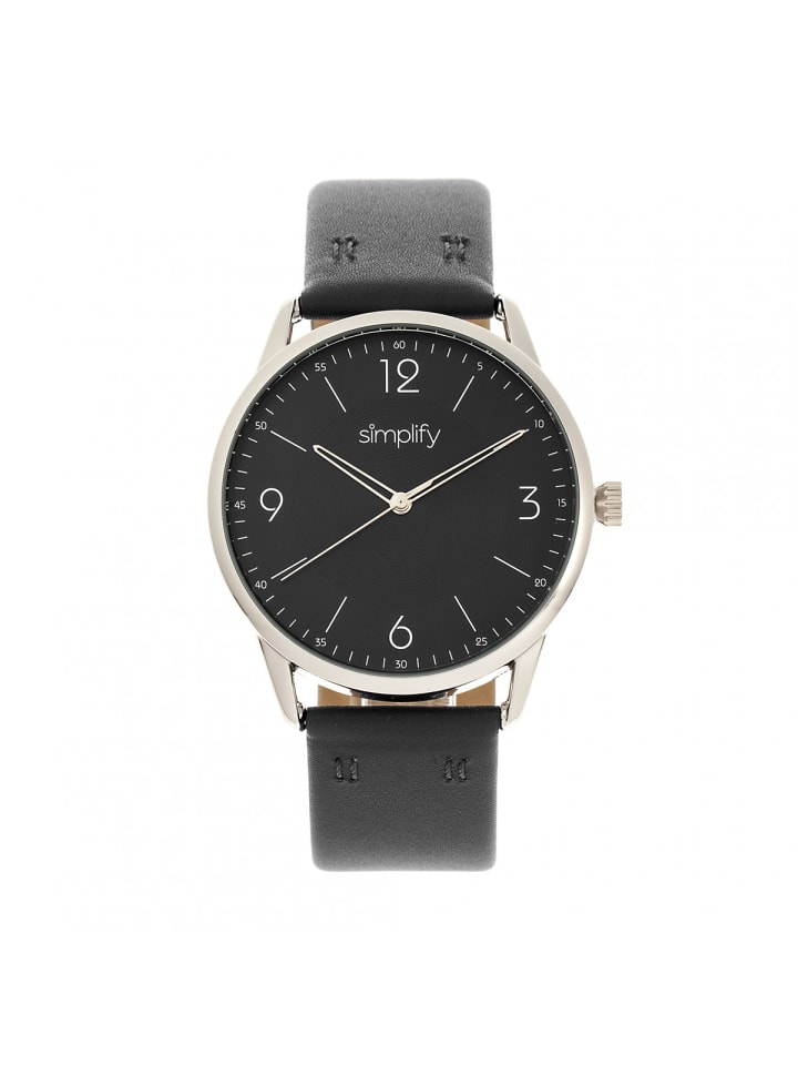 Die 6300 Lederarmbanduhr in Black