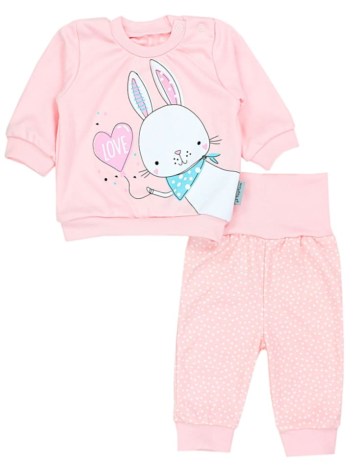 Baby Mädchen Langarmshirt Babyhose Outfit 2teilig in orange