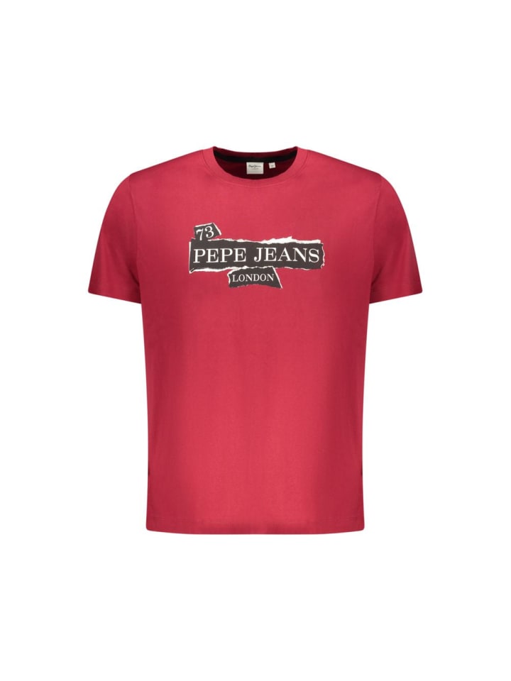 Rot Baumwolle Herren T-Shirt