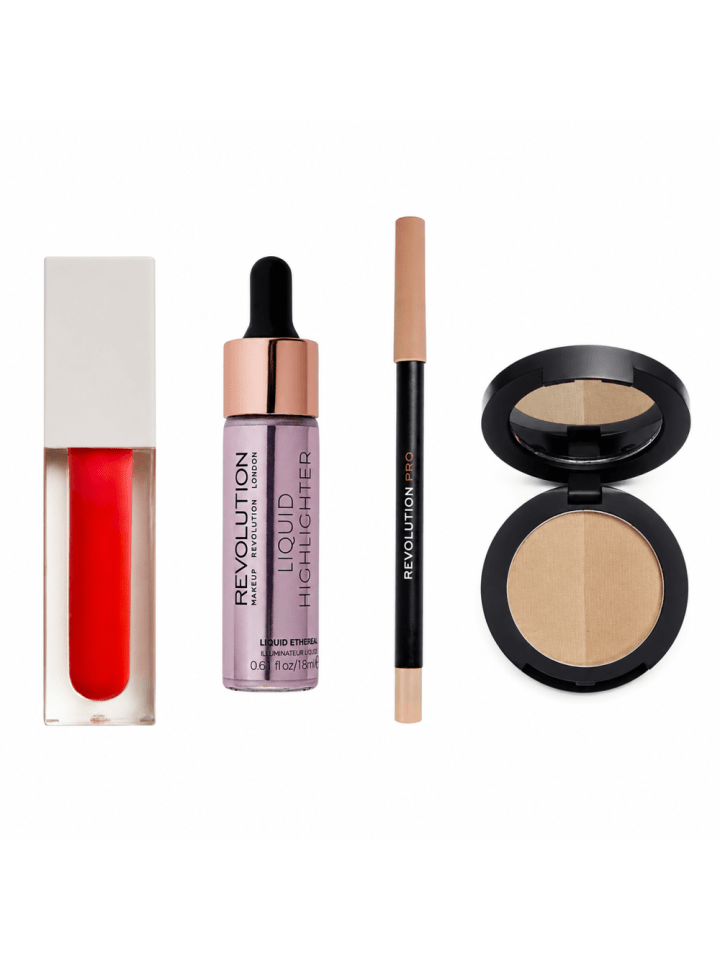 Make-up-Set – Augenbrauen + Eyeliner + Lipgloss + Highlighter