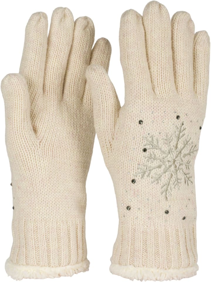 Strickhandschuhe in Beige
