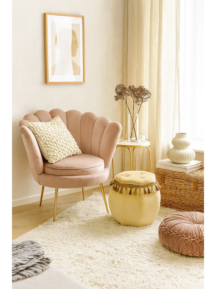 Stauraum-Sitzhocker Christel in beige