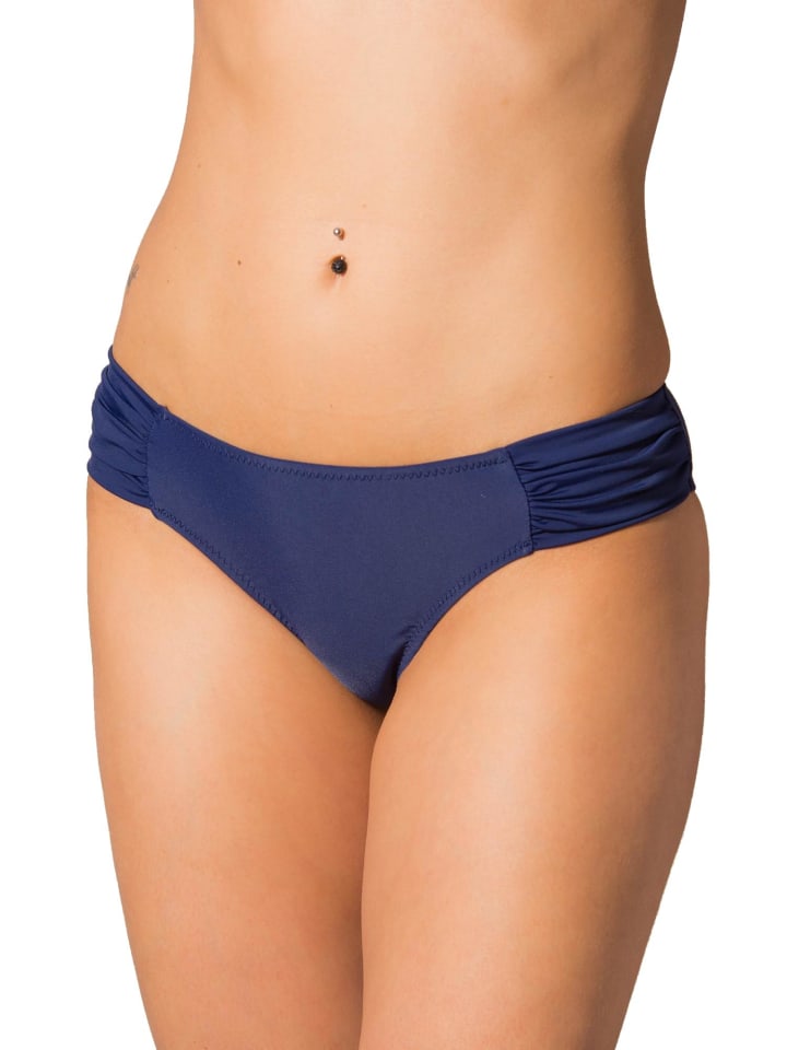 Aquarti Damen Bikinihose mit seitlichen Raffungen in dunkelblau