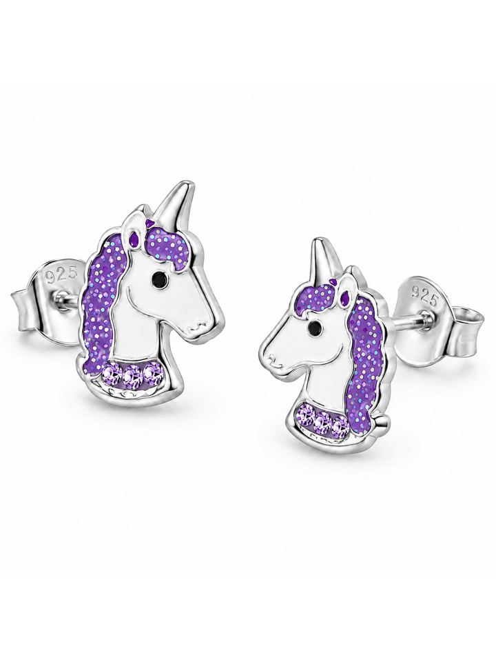 Silber Ohrringe 925 Einhorn 0,7 cm x 0,8 cm