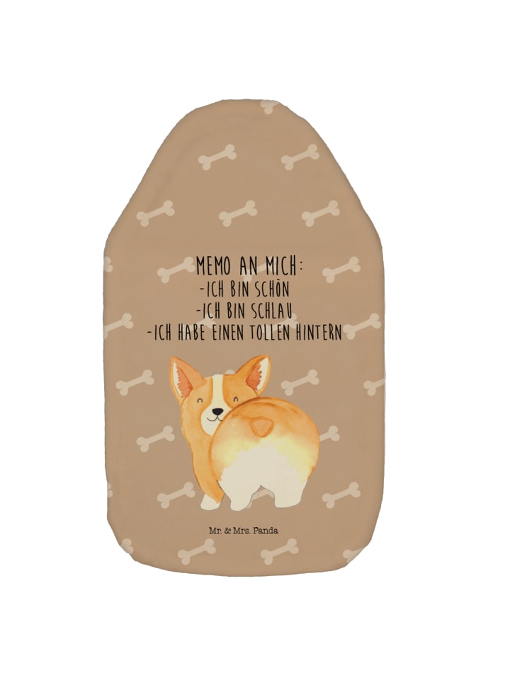 Wärmflasche Corgi Po mit Spruch in Hundeglück