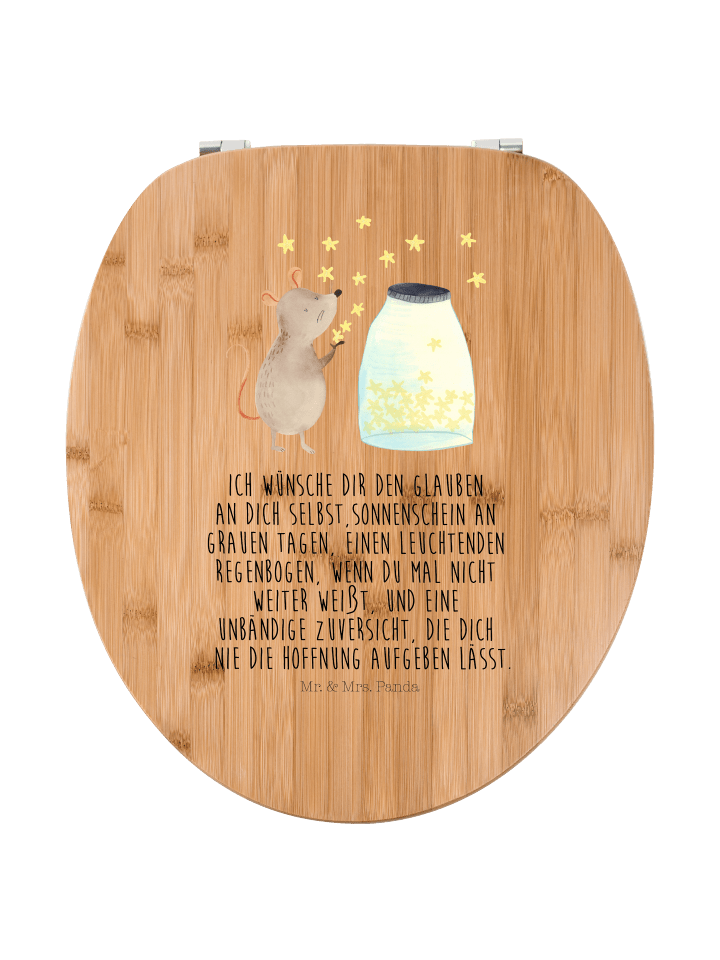 Klobrille Maus Sterne mit Spruch in Braun