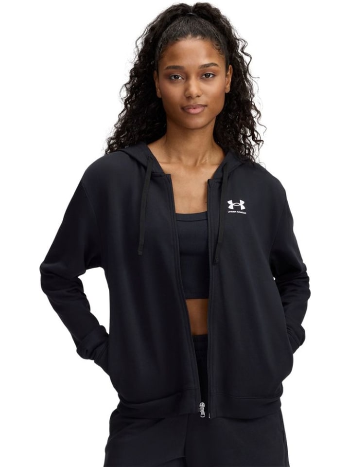 Longsleeve "Rival Terry Full-Zip" in Schwarz