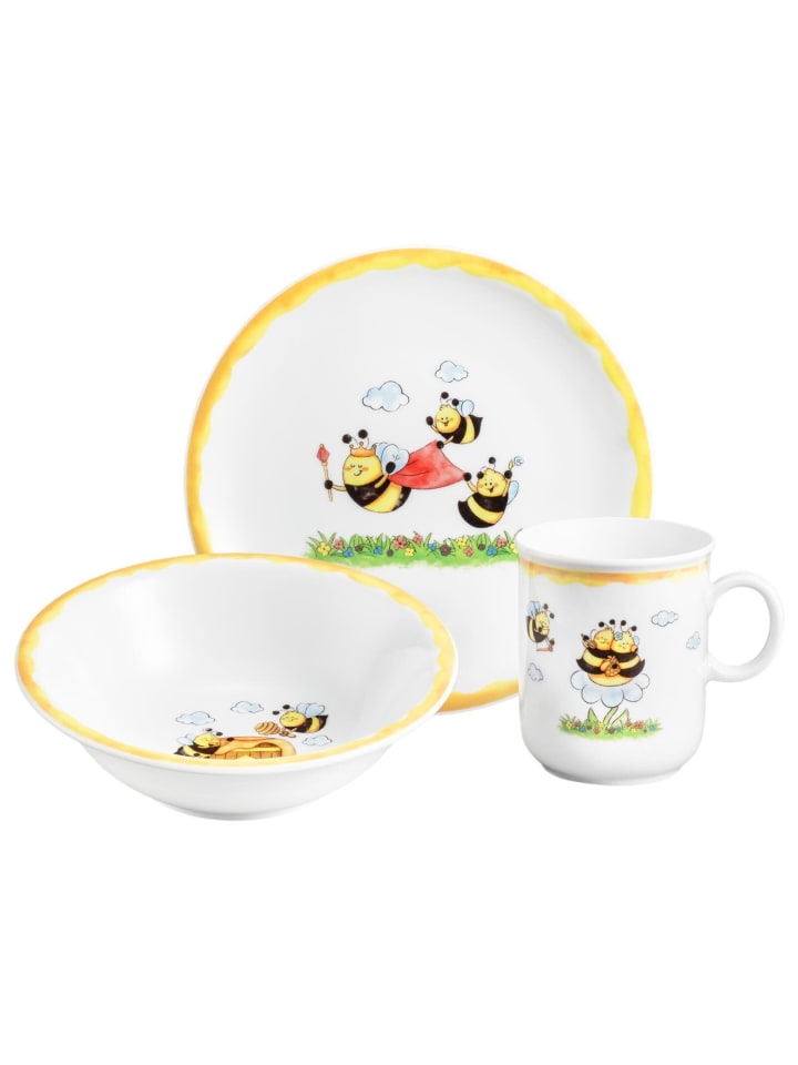 3-tlg. Kindergeschirr Set Compact Fleißige Bienen in Bunt