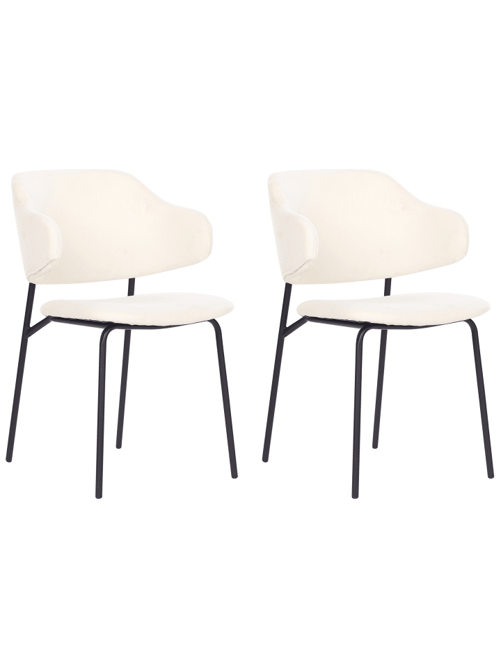 2er-Set Esszimmerstuhl KENAI in Beige/Schwarz