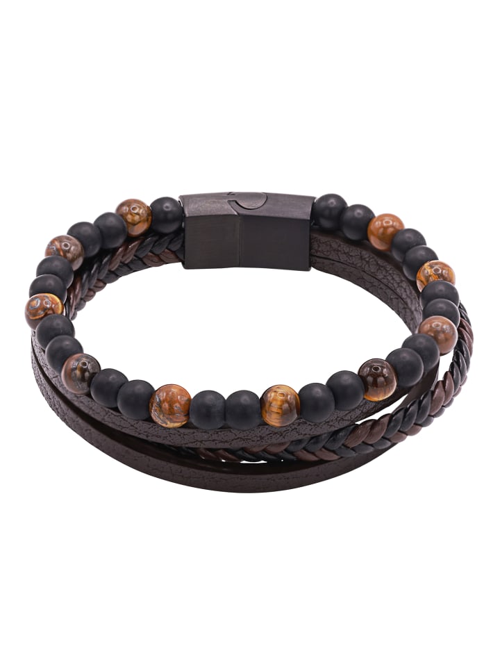 Lederarmband Herren Paul schwarz farben in schwarz