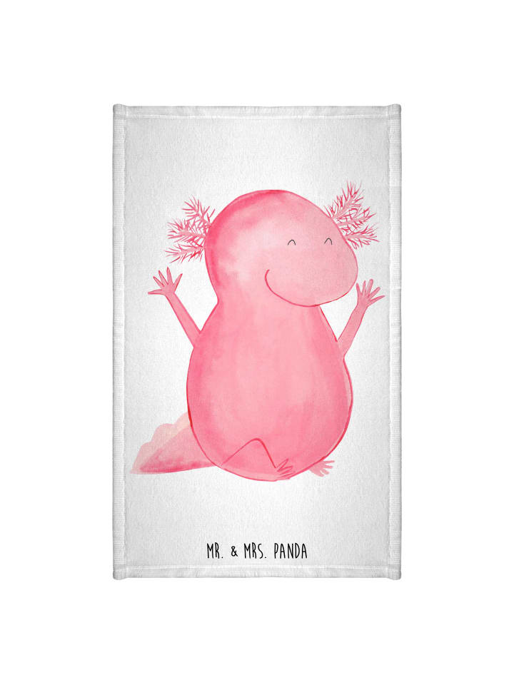 Gästehandtuch Axolotl Hurra ohne Spruch in Weiß