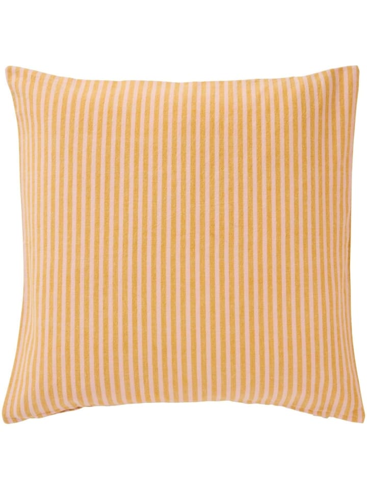 Kissenbezug Linea gestreift in Senfgelb & Hellrosa in mustard