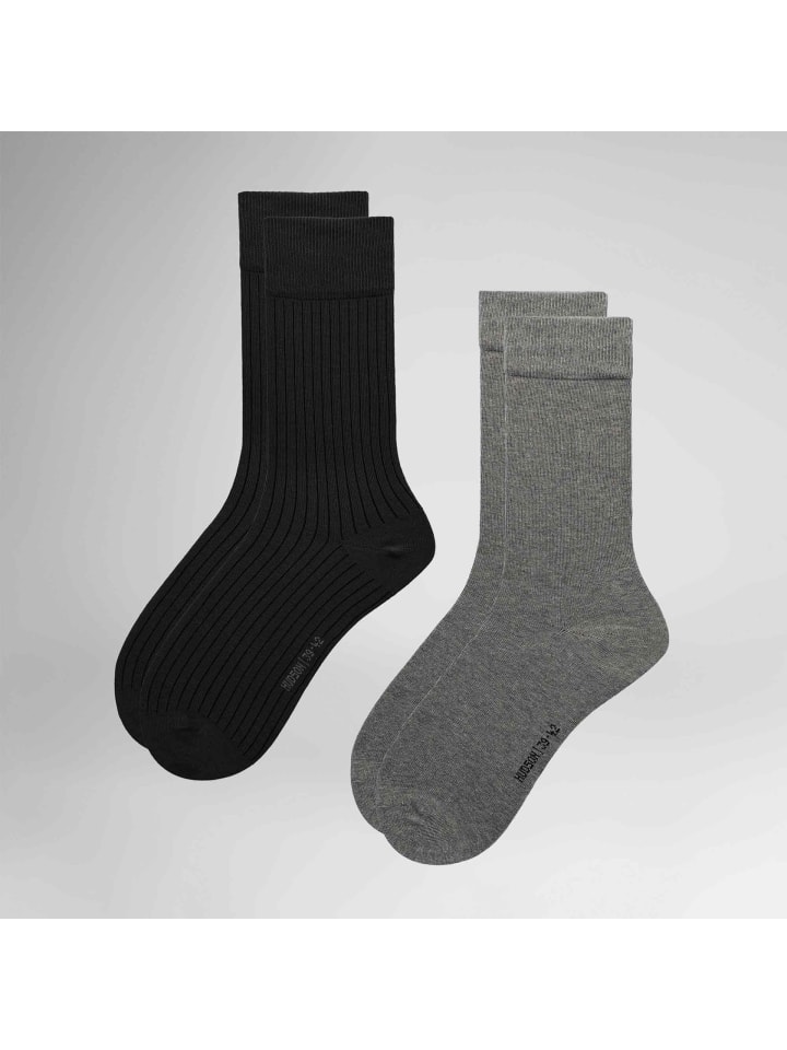 Socken Playful Rib 2-Pack druckfrei in Black