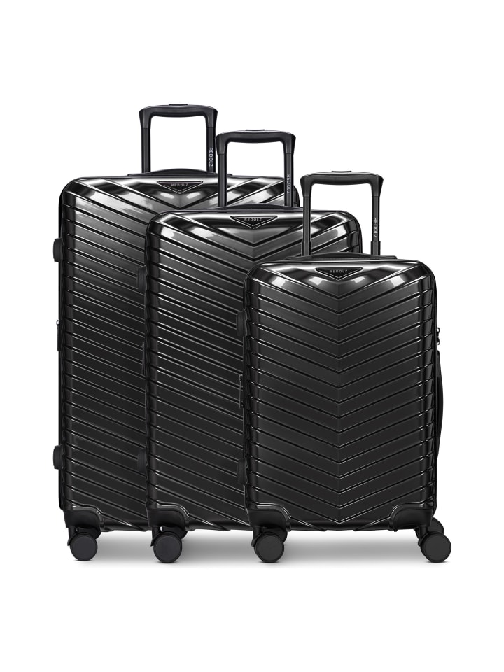 Essentials 18 4 Rollen Kofferset 3-teilig mit Dehnfalte metallic-black shiny