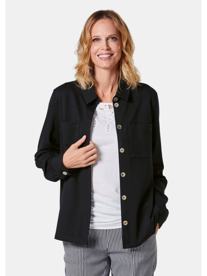 Kurzgröße: Hemdjacke in schwarz