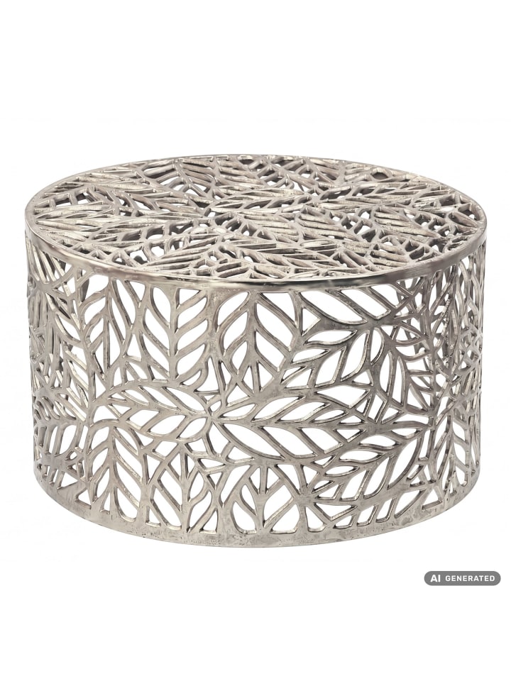 Couchtisch in Silber / Aluminium / 60x60x35