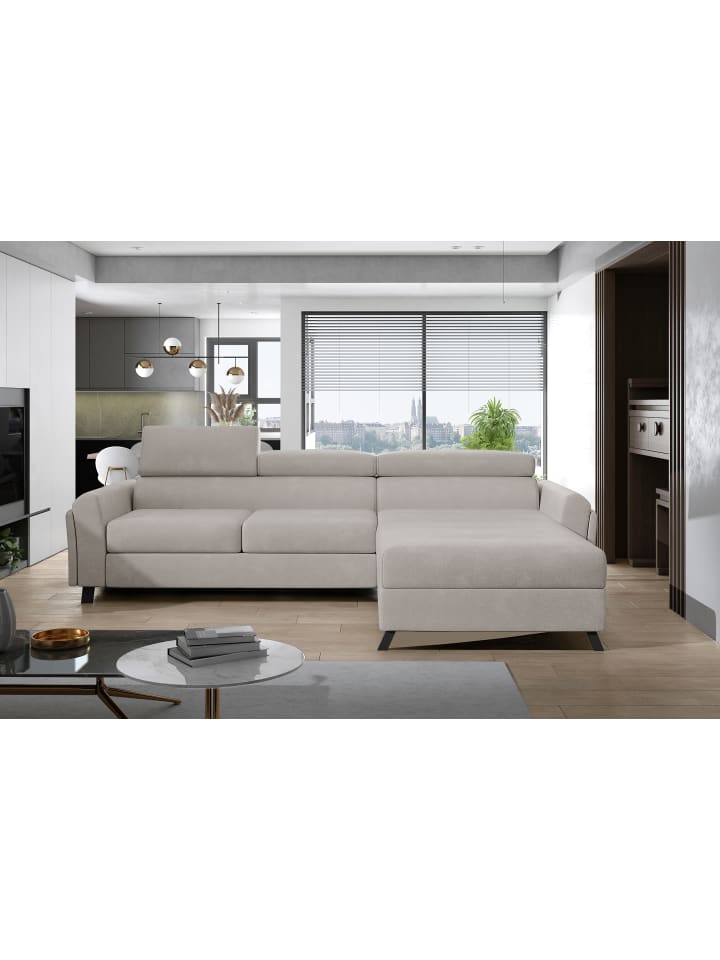 Mariam Recamiere Rechts in Beige - (L) 200 x (B) 288 x (H) 92 cm