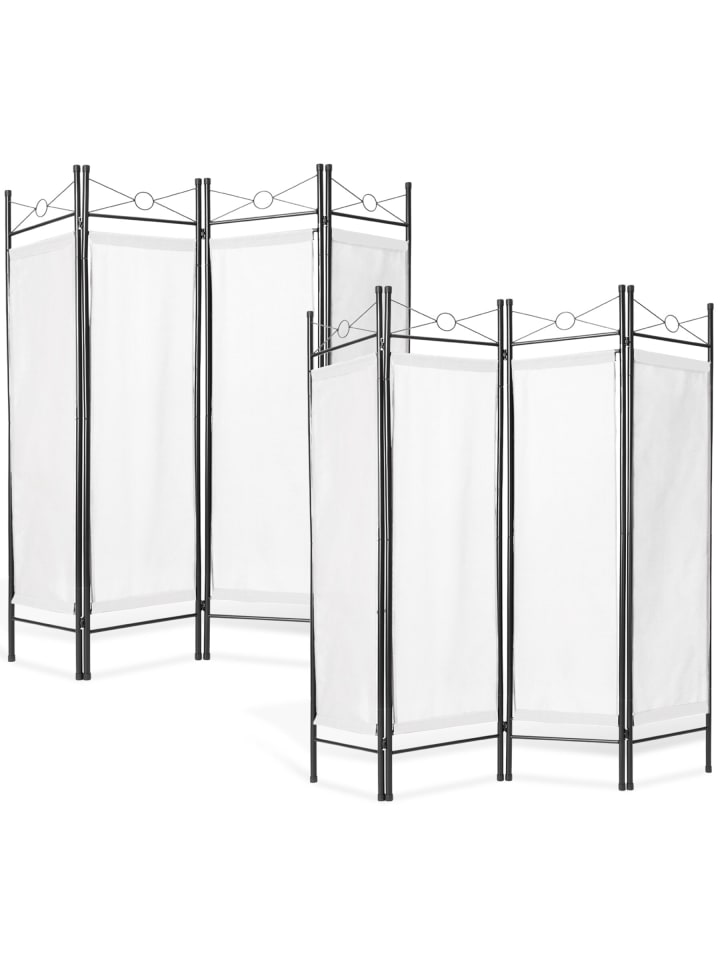 2er-Set Raumteiler, 160 x 2,5 x 180 cm, 4-teiliger Blickschutz
