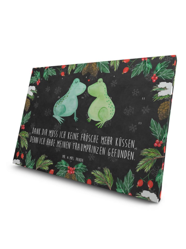 Adventskalender Frosch Liebe mit Spruch in Kreidetafel