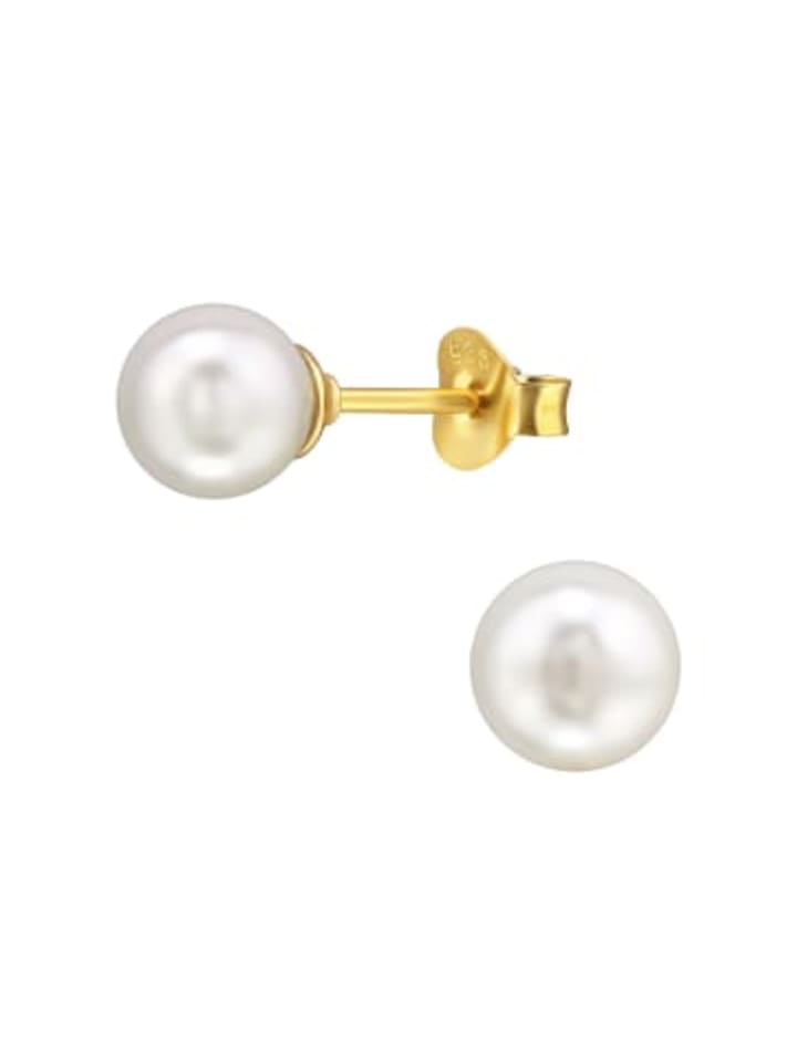 Ohrringe - Ohrstecker PERLE classic 6 mm in Gold aus 925 Silber