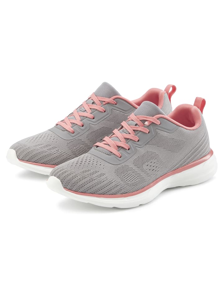 Sneaker in grau/koralle