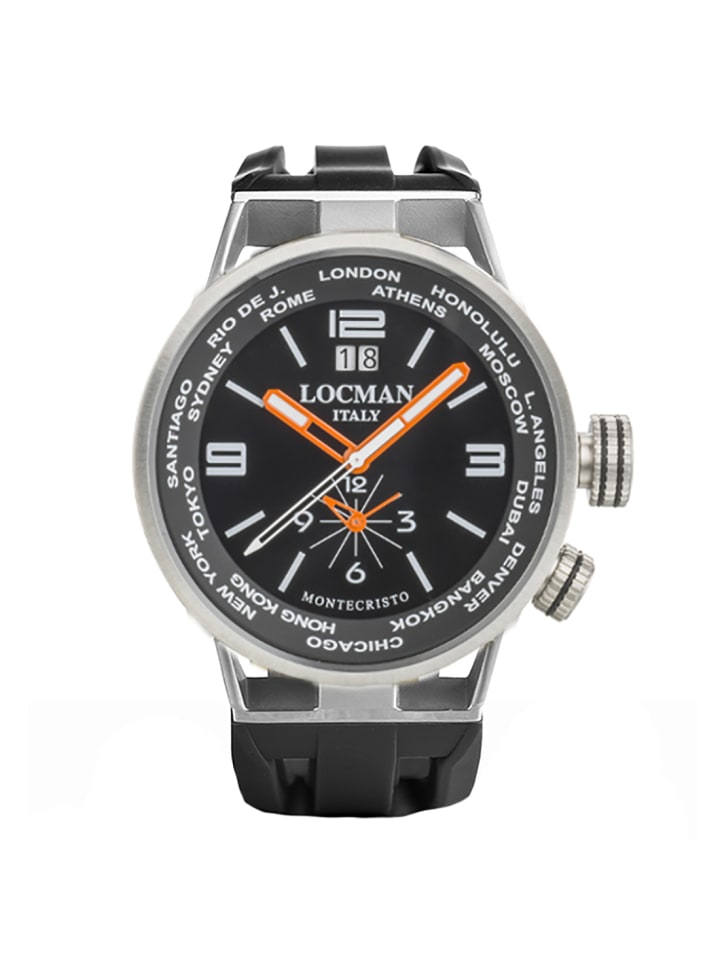 Herrenuhr "Montecristo World Dual Time" in Schwarz