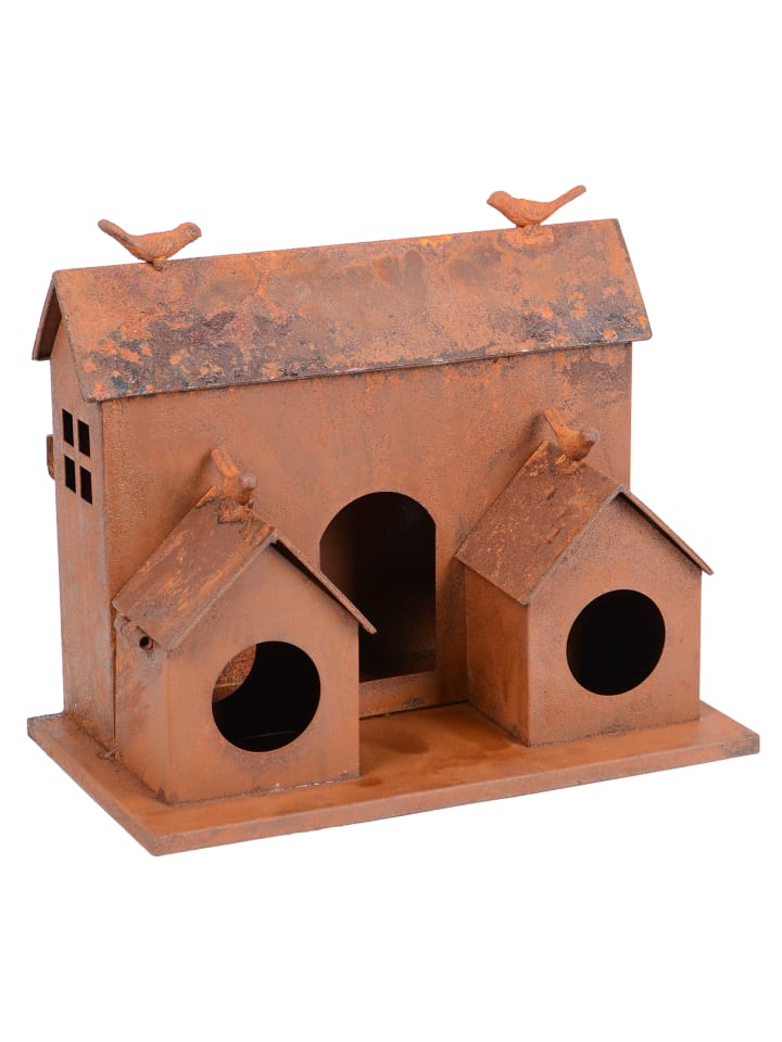 Vogelhaus aus Metall in Rostoptik dekoratives Vogelhäuschen in Rost