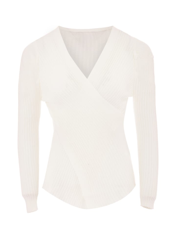 Damen Strickpullover in Wollweiss