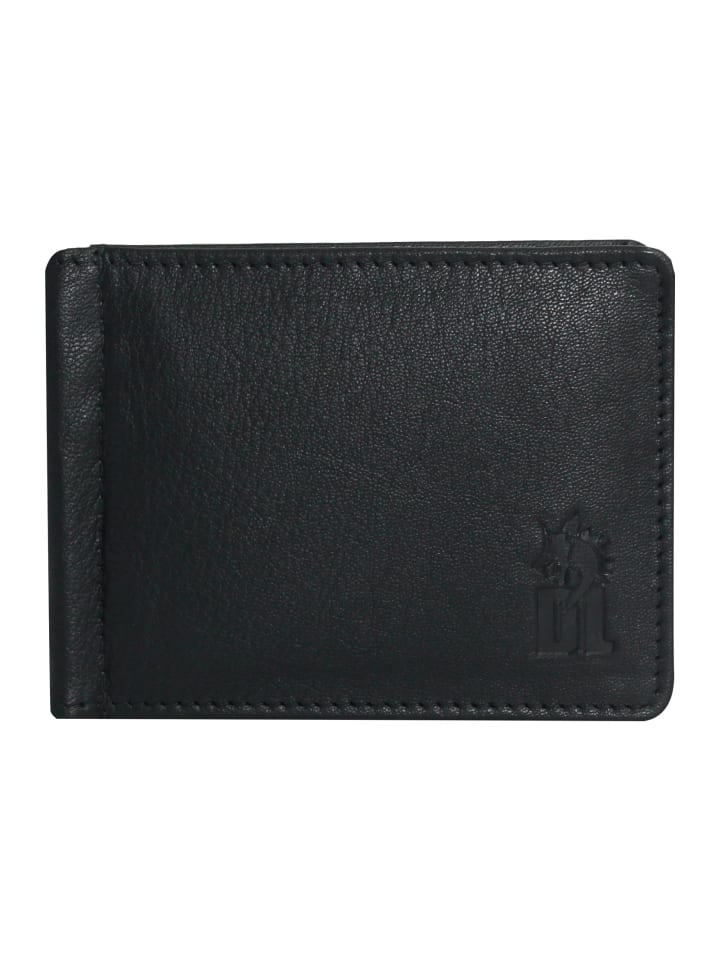 Geldbörse Leder schwarz Herren ca. 11cm ca. 9,5cm