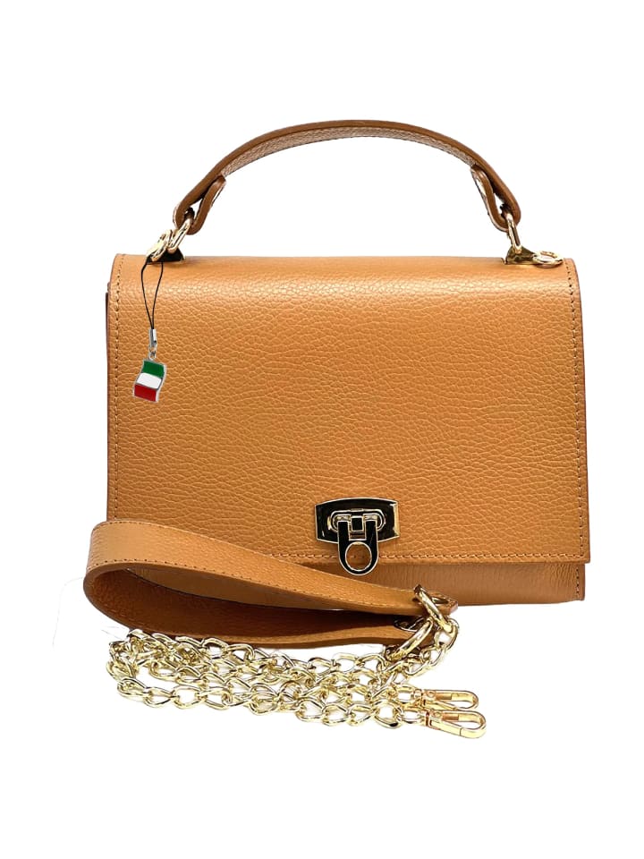 Florence Handtasche Leder tan, hellbraun ca. 23cm