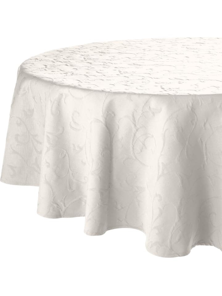 Jacquard Tischdecke Düsseldorf in creme