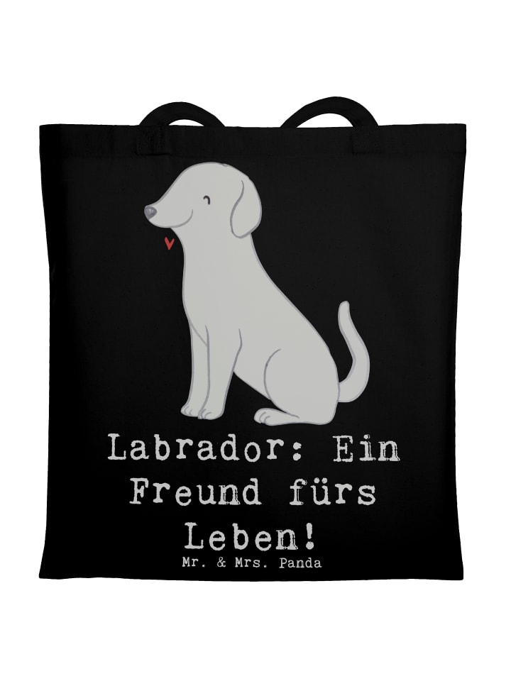 Tote Bag Labrador Freund mit Spruch in Schwarz