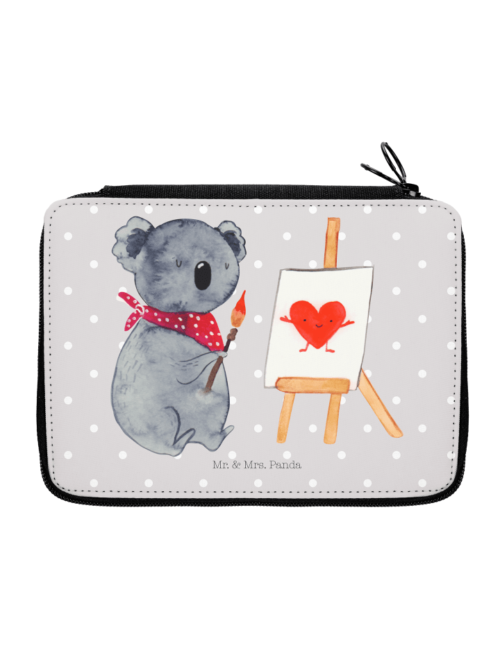 Menschrmäppchen Koala Künstler ohne Spruch in Grau Pastell
