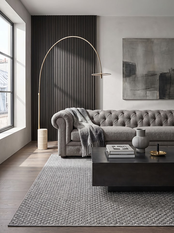 Teppich flachgewebt Uni flachgewebt pflegeleicht Wohnzimmer Flur in Grau