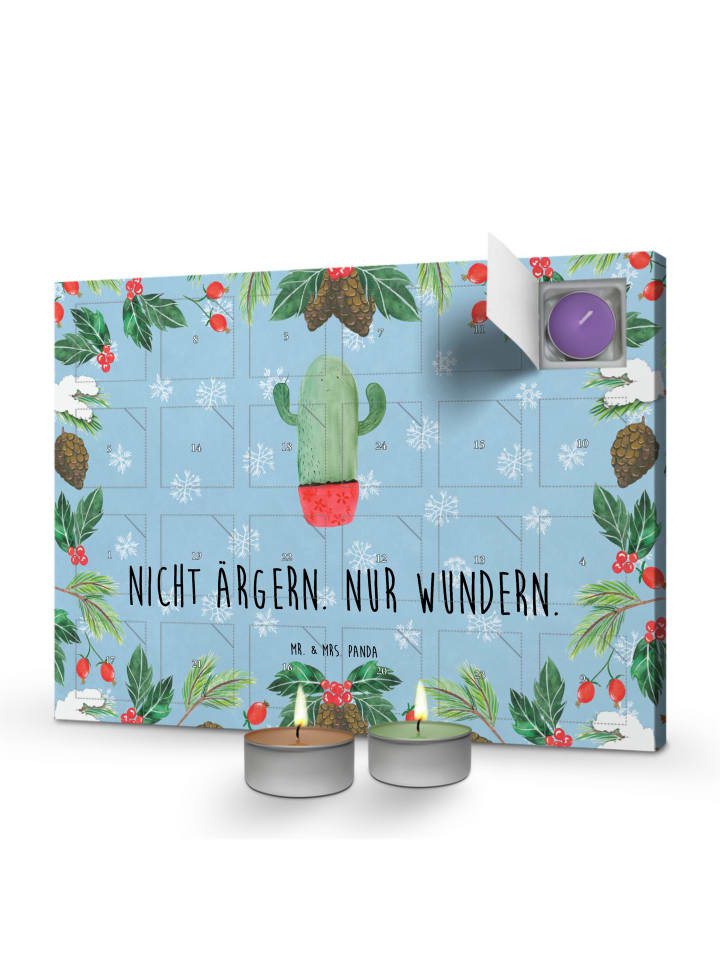 Adventskalender Kaktus Wut mit Spruch in Eisblau