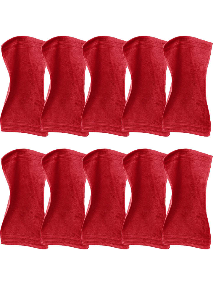 Frottier Gästetuch 10er-Pack Heidelberg in rot