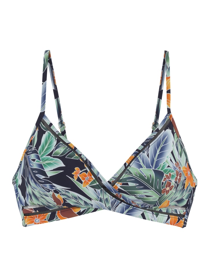 Triangel-Bikini-Top in blau-orange
