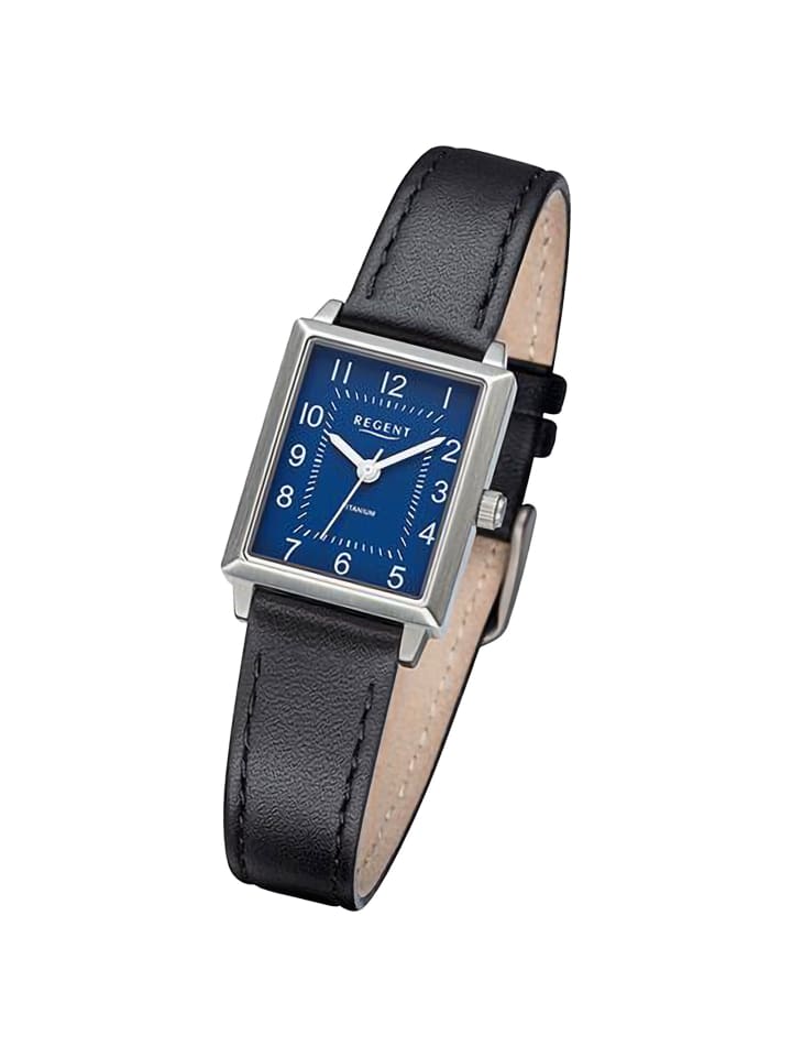 Analog-Armbanduhr Regent Lederarmband schwarz extra groß (ca. 20x29mm)