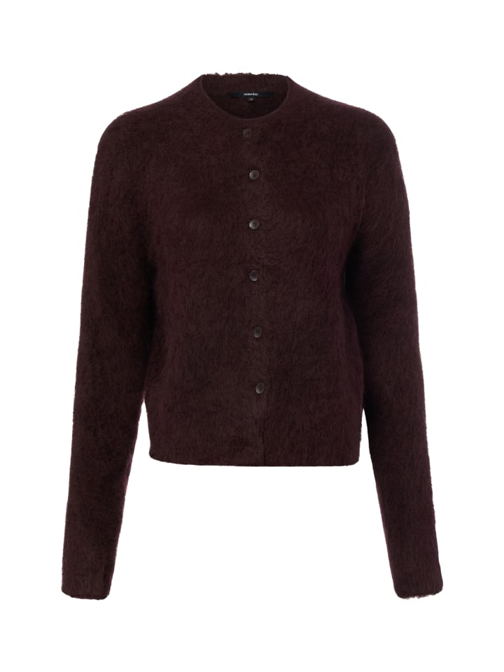 Strickjacke Tulinda in aubergine - 0001