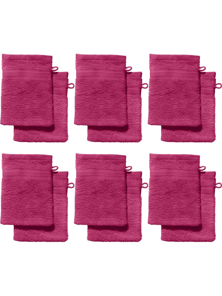 Frottier Waschhandschuh 12er-Pack Chicago in fuchsia