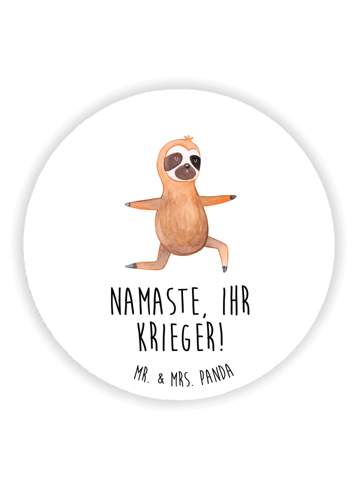 Kühlschrankmagnet Faultier Yoga mit Spruch in Weiß