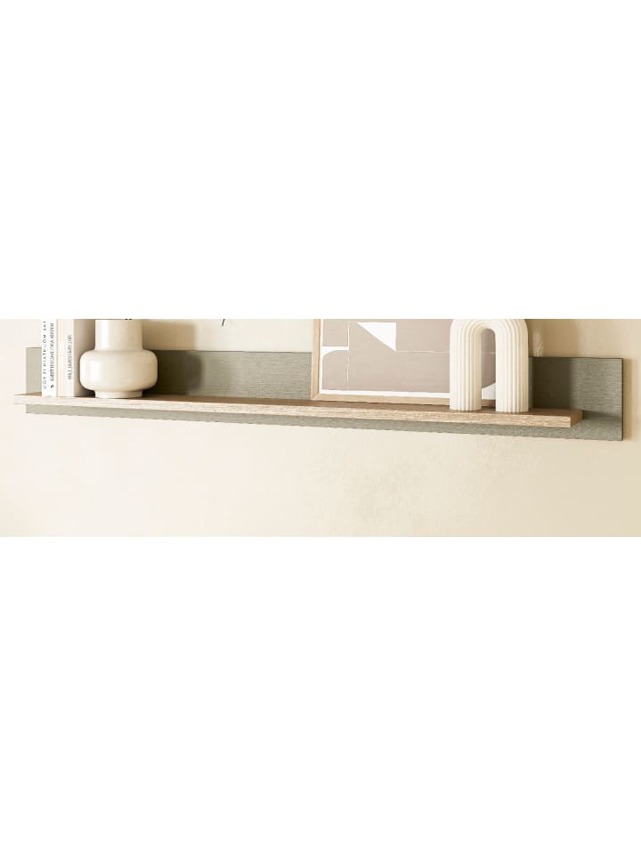 Wandboard Salbei grün, Eiche 180 cm, Wandregal skandinavisch