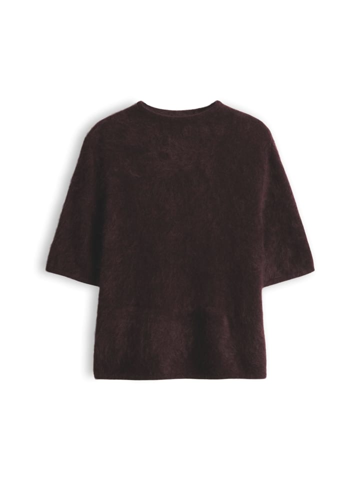 Tamia Kurzarm-Kaschmirpullover in Mahogany