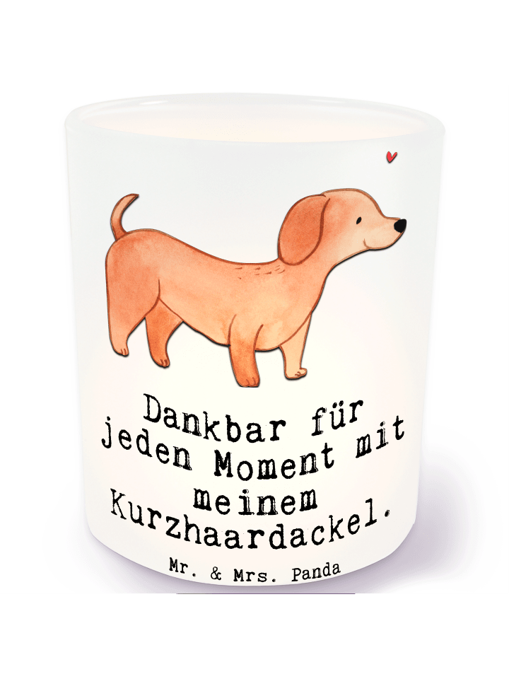 Glas Kerzenhalter Dackel Kurzhaardackel Moment ... in Transparent