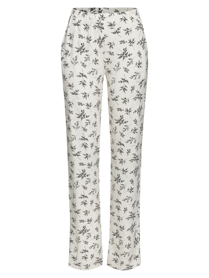 Pyjama in creme/creme-geblümt