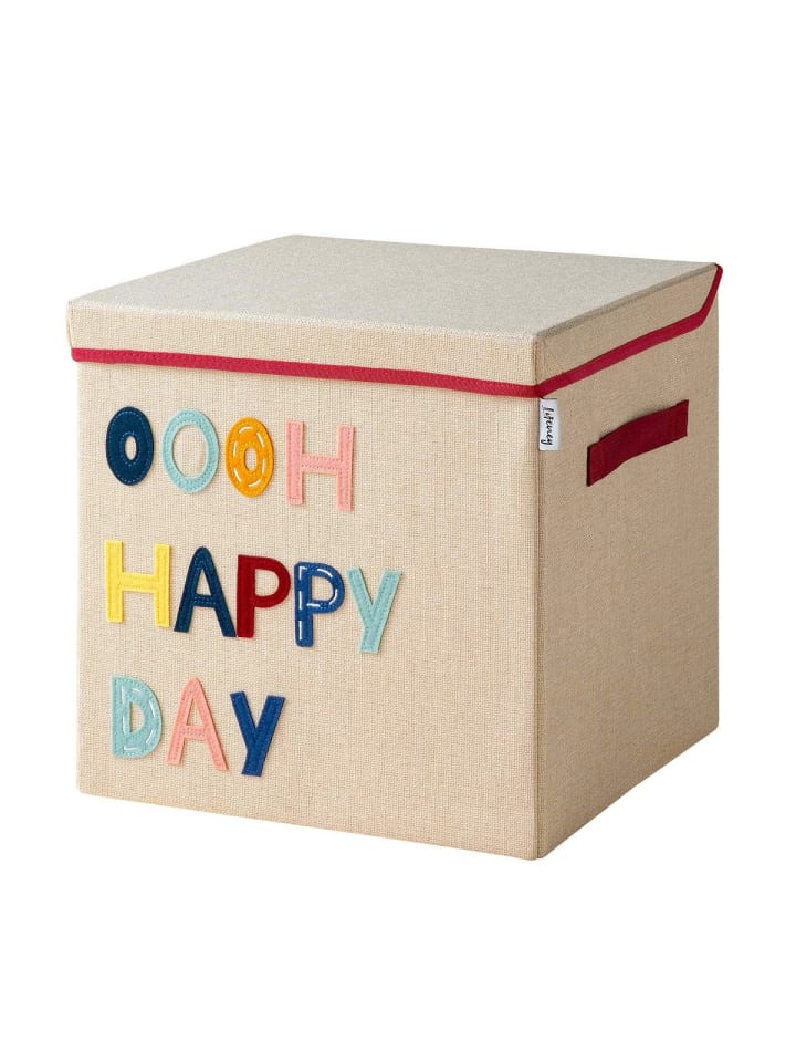 Aufbewahrungsbox mit Deckel Happy Day, 33x33x33cm
