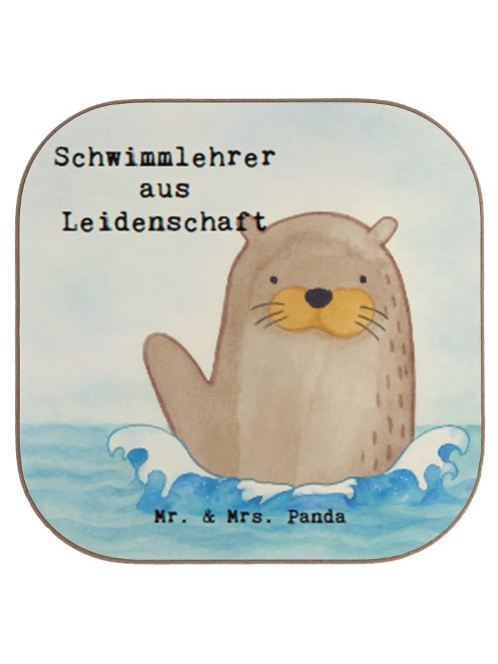 gläseruntersetzer Schwimmlehrer Leidenschaft De... in Weiß