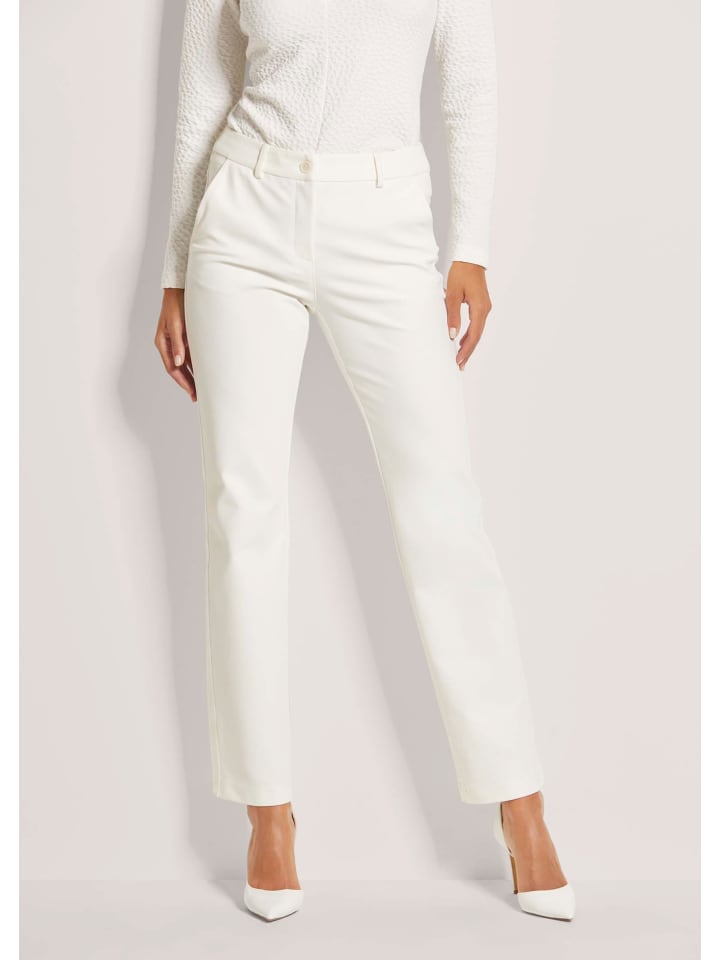 Elegante Stretchhose mit Formbund in wollweiß